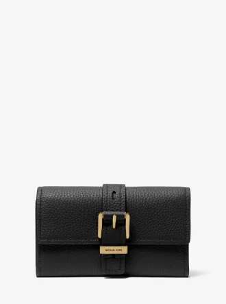 Nolita Medium Geldbörse aus genarbtem Leder, dreifach faltbar