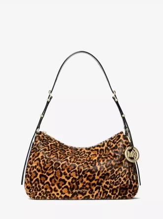 Nolita Schultertasche aus mittelgroßem Kalbsfell mit Leopardenmuster Nolita Schultertasche aus mittelgroßem Kalbsfell mit Leopardenmuster