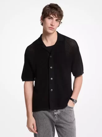 Offen gestricktes Baumwollhemd