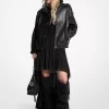 Oversized Lederblousonjacke