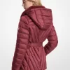 Packbare Nylon-Steppjacke mit Kunstpelzbesatz