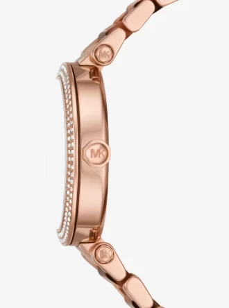 Parker Pavé Roségoldfarbene und Acetat-Uhr