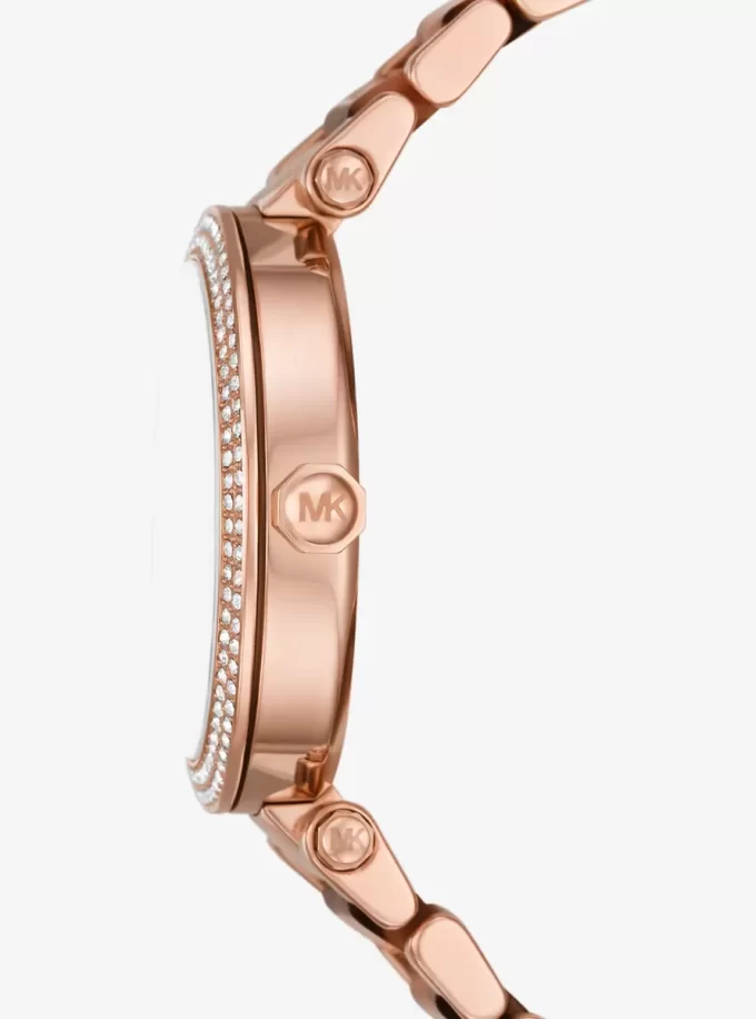 Parker Pavé Roségoldfarbene und Acetat-Uhr