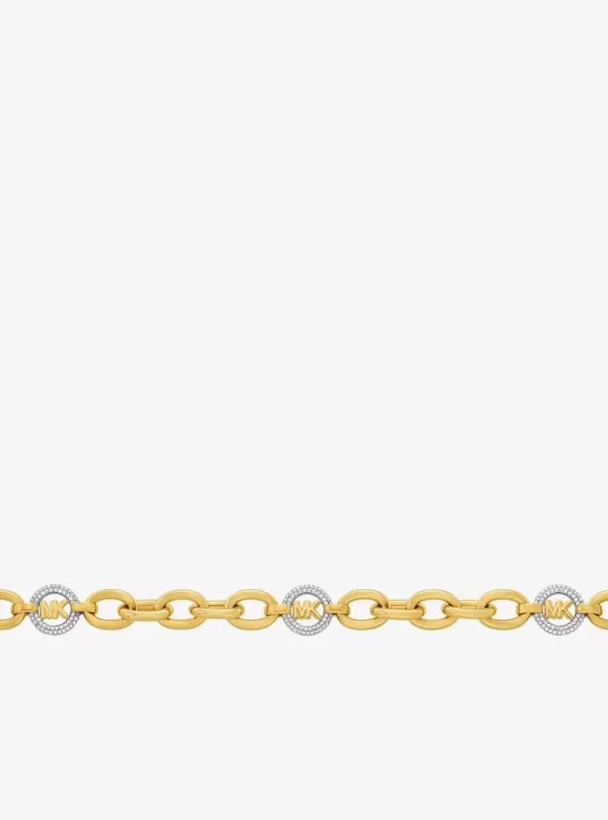 Pavé MK Pop Charm Kettenglieder-Halskette
