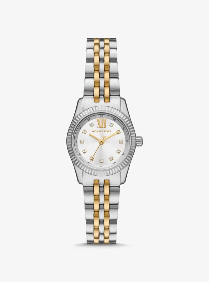 Petite Lexington Pavé Two-Tone-Armbanduhr