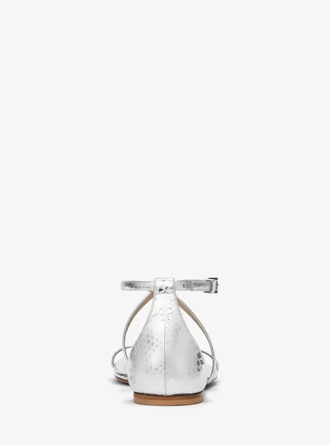 Polly Metallic Python geprägte Ledersandale