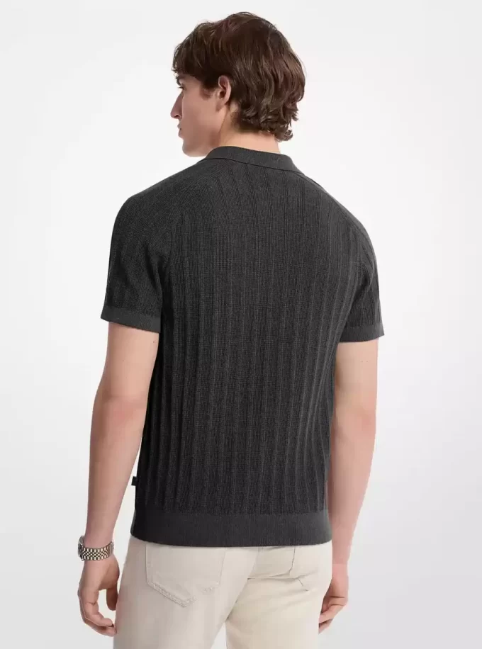 Poloshirt aus Baumwollstrick mit Reißverschluss Poloshirt aus Baumwollstrick mit Reißverschluss