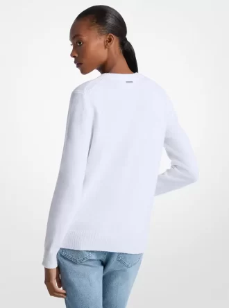 Pullover aus Baumwollmischgewebe mit Fransenherz