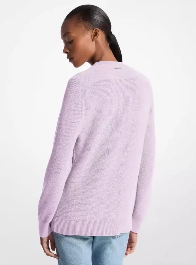 Pullover aus Baumwollmischgewebe mit geflochtenem Logo