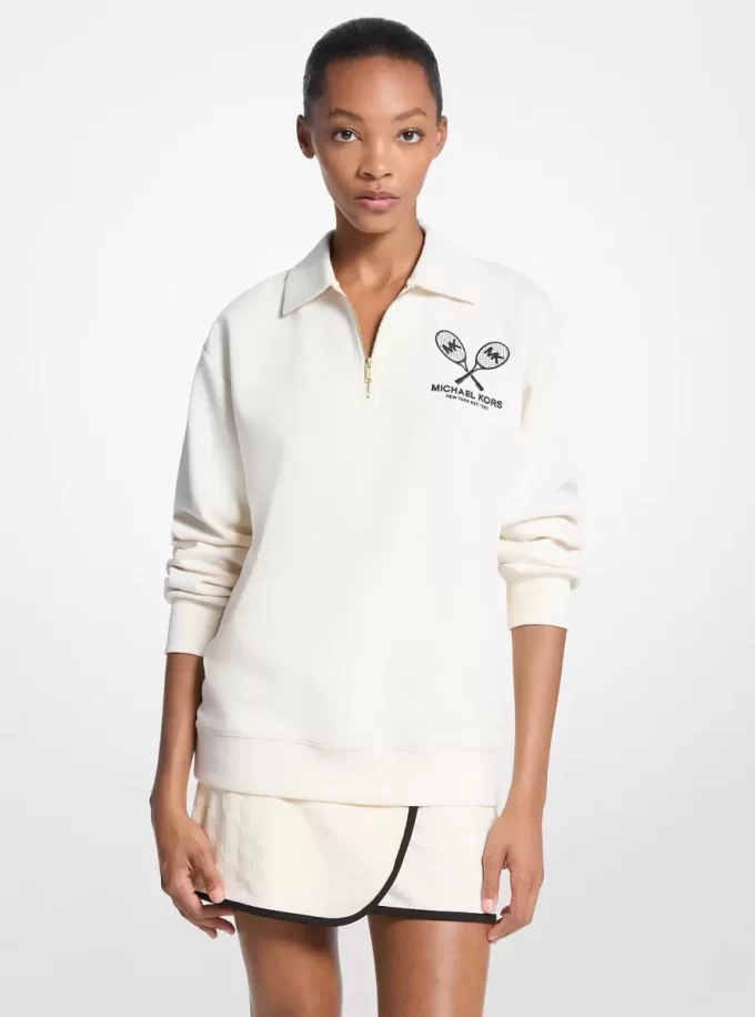 Pullover aus Baumwollmischgewebe mit gesticktem Logo