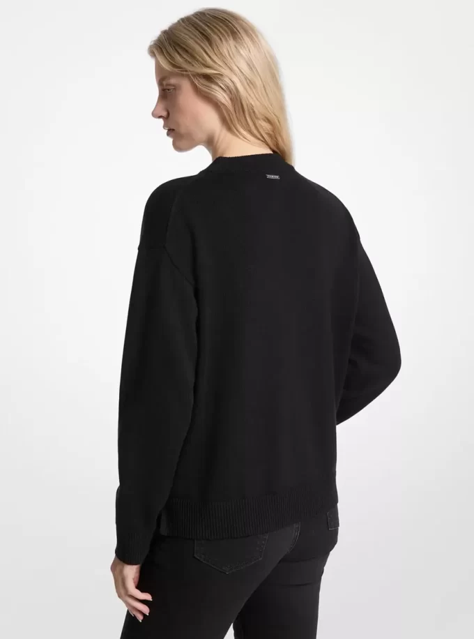 Pullover aus Baumwollmischgewebe mit Logoverzierung