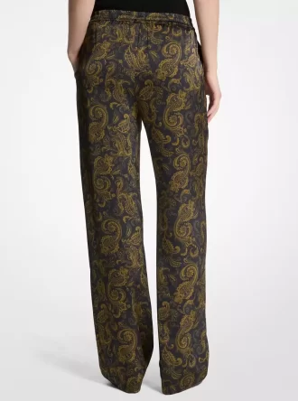 Pyjamahose aus Satin mit Paisley-Muster