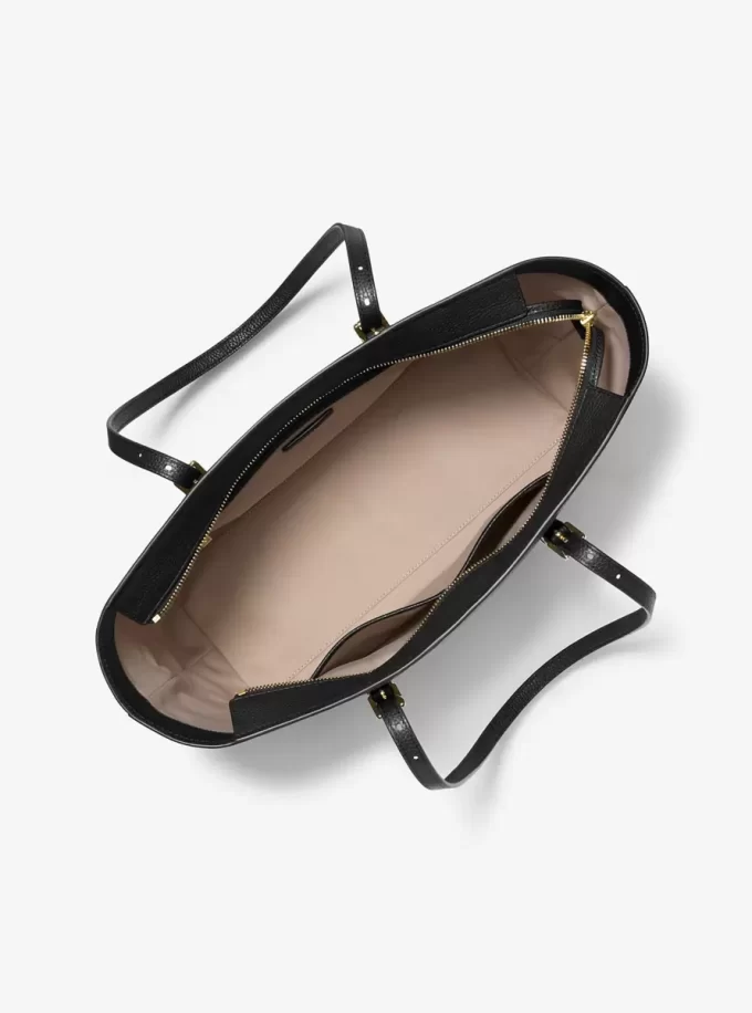 Quinn Große Tragetasche aus genarbtem Leder