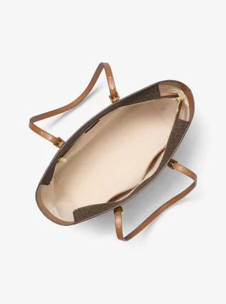 Quinn Große Tragetasche aus Leder mit charakteristischem Logo