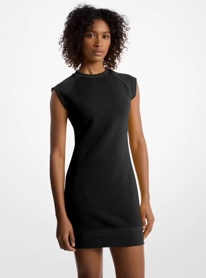 Raglanärmel-Logo-Jacquard-Strickkleid