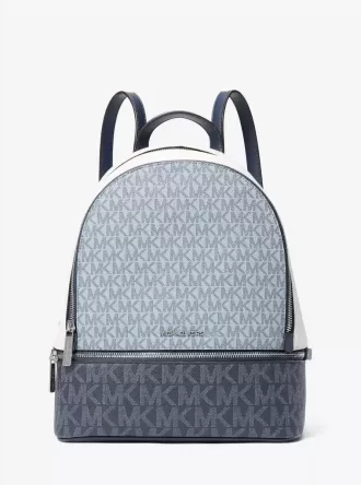 Rhea Medium Color-Block Signature Logo Rucksack