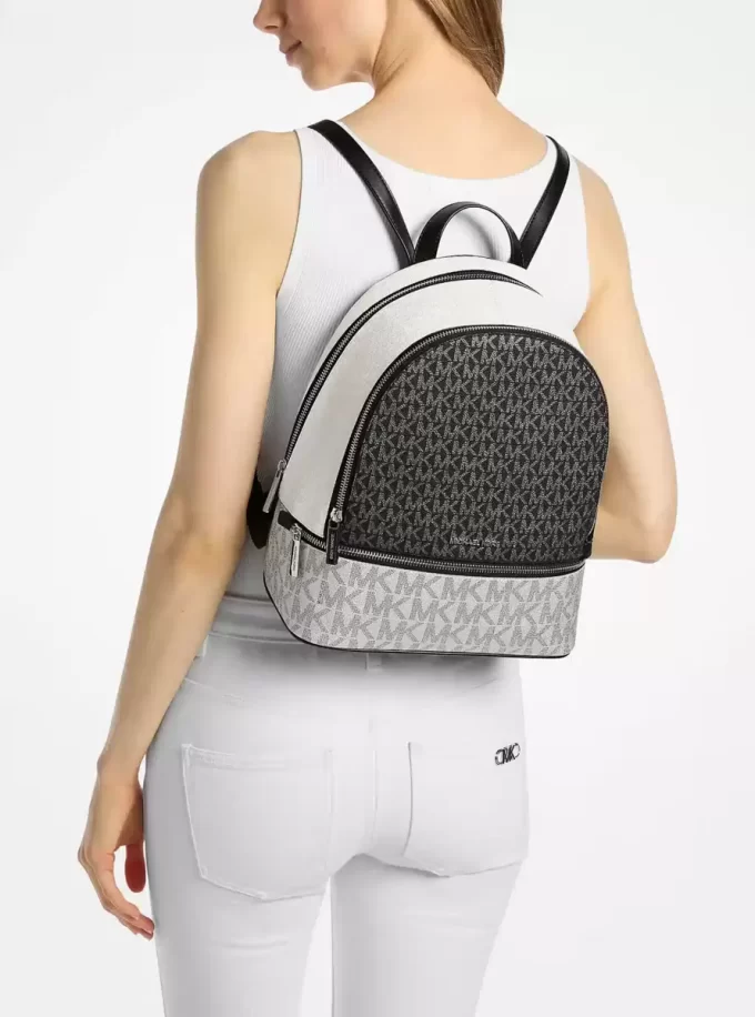 Rhea Medium Metallic Signature Logo Rucksack