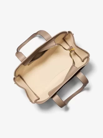 Romee Große Tragetasche aus Leder mit charakteristischem Logo