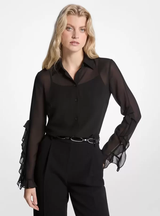 Rüschenbluse aus Georgette