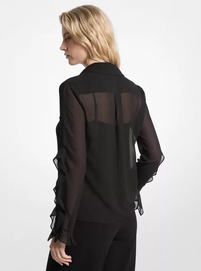 Rüschenbluse aus Georgette