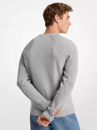Rundhalspullover aus Wollmischung