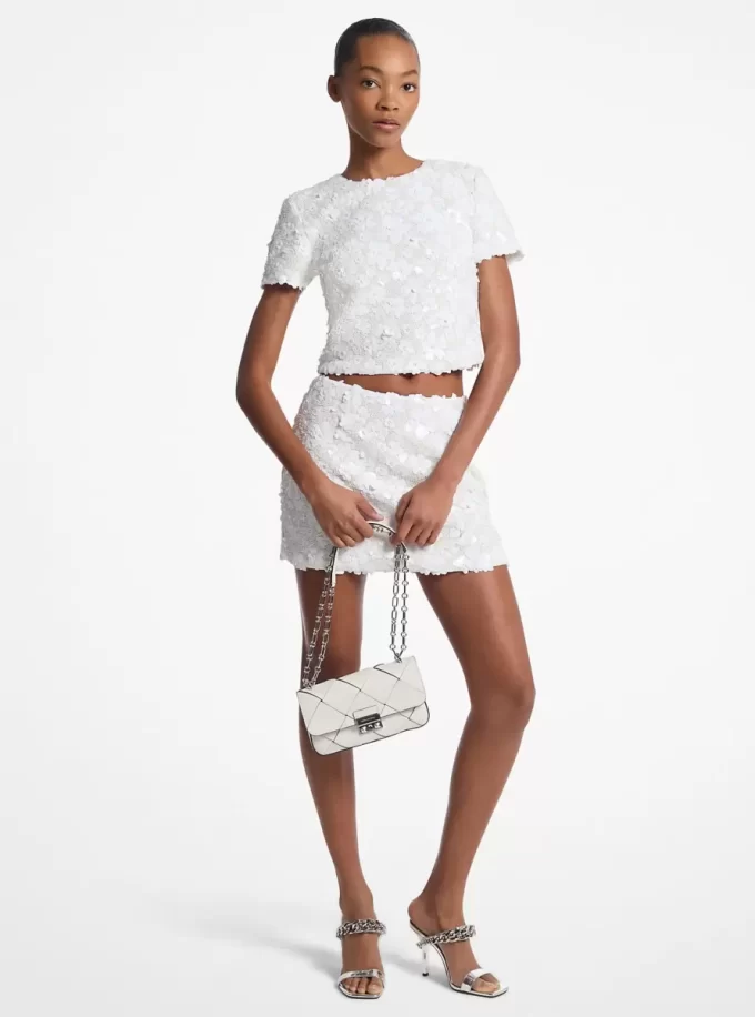 Scuba-Rock mit Blumenverzierungen