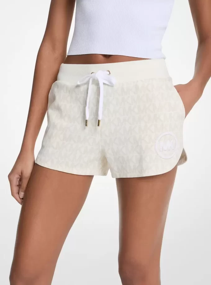 Shorts aus Baumwollmischgewebe mit Logoprint