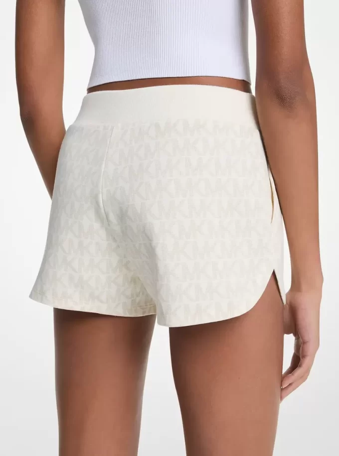 Shorts aus Baumwollmischgewebe mit Logoprint