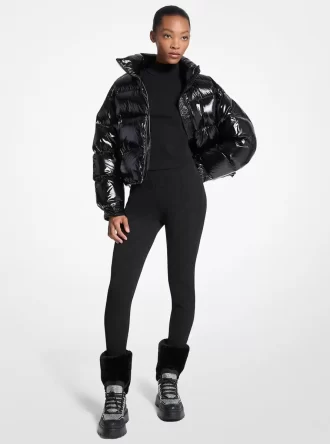 Ski-Steigbügelleggings mit Logo-Prägung aus Jacquard-Gewebe