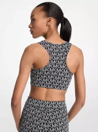 Sport-BH aus Stretch-Nylon mit Logo