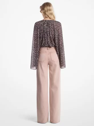 Stückgefärbte Jeans mit weitem Bein