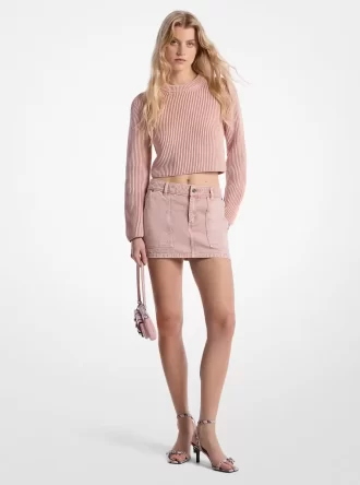 Stückgefärbter Jeans-Minirock