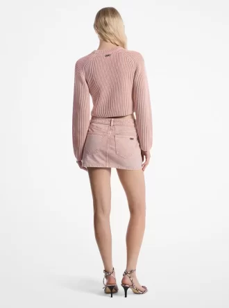 Stückgefärbter Jeans-Minirock