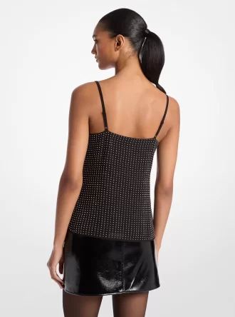 Strassbesetztes Georgette-Camisole-Tanktop