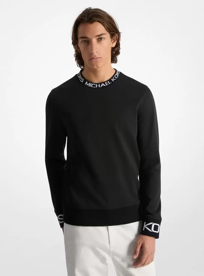 Sweatshirt aus Baumwollmischgewebe mit Logo-Besatz Sweatshirt aus Baumwollmischgewebe mit Logo-Besatz