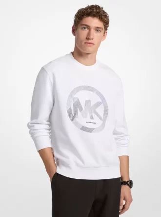 Sweatshirt mit Grafiklogo aus Baumwollmischgewebe, Rundhalsausschnitt