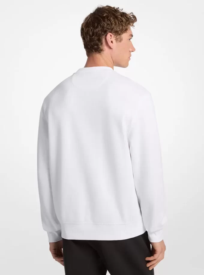 Sweatshirt mit Grafiklogo aus Baumwollmischgewebe, Rundhalsausschnitt