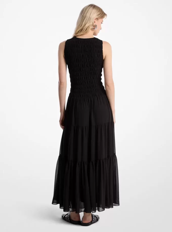 Tankkleid aus gerafftem Georgette