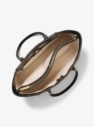 Taryn Große Tragetasche aus Kalbsfell mit Leopardenmuster