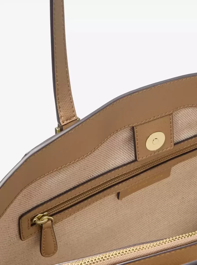 Taryn Große Tragetasche aus Leder mit charakteristischem Logo Taryn Große Tragetasche aus Leder mit charakteristischem Logo