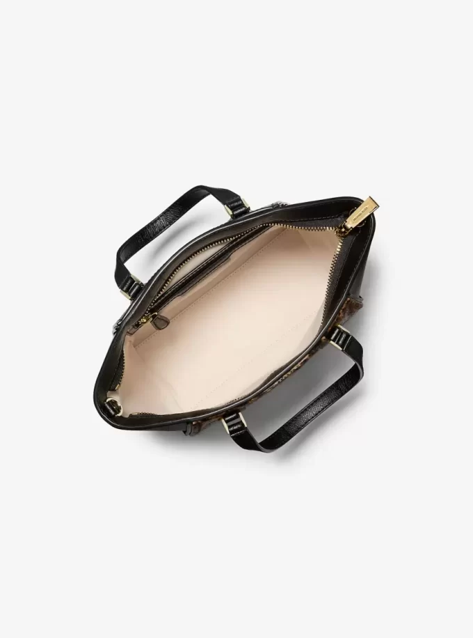 Taryn Kleine, wandelbare Umhängetasche aus Kalbsfell mit Leopardenmuster