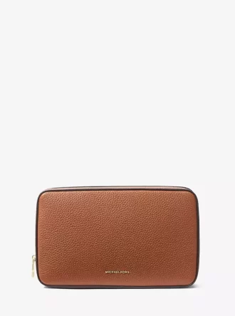 Tech-Organizer aus genarbtem Leder (mittelgroß)