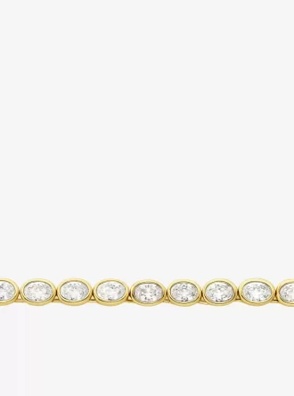 Tennis-Halskette aus edelmetallplattiertem Zirkonia