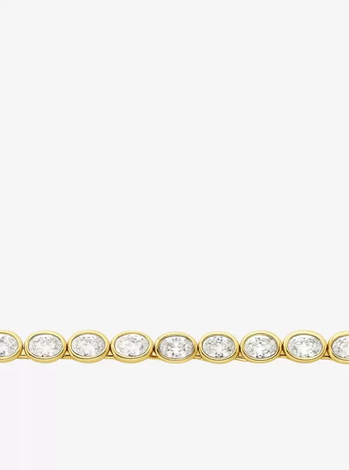 Tennis-Halskette aus edelmetallplattiertem Zirkonia