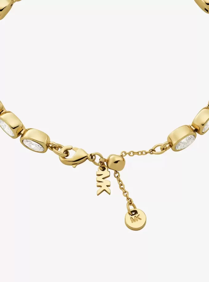 Tennisarmband aus edelmetallplattiertem Zirkonia Tennisarmband aus edelmetallplattiertem Zirkonia