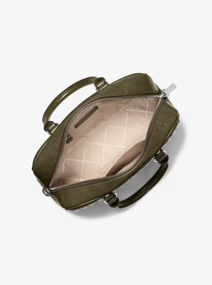 Thompson Medium Distressed Studded Satchel