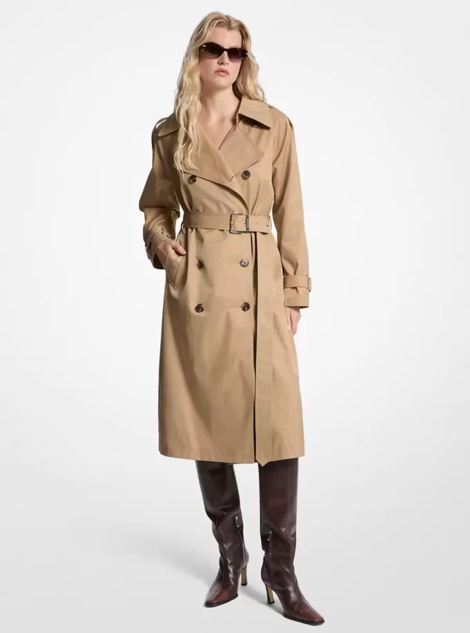 Trenchcoat aus Baumwollmischgewebe mit Gürtel
