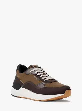 Trevor Sneaker aus Leder und Kordel-Twill