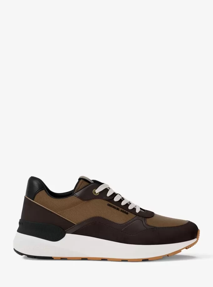 Trevor Sneaker aus Leder und Kordel-Twill