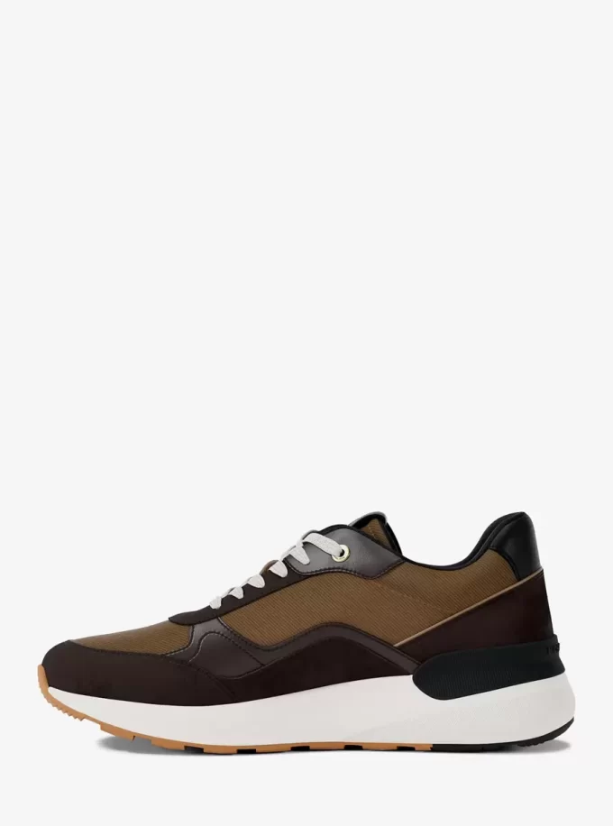 Trevor Sneaker aus Leder und Kordel-Twill